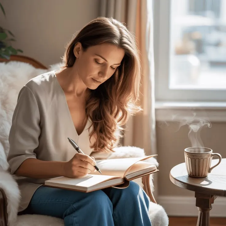 Organized morning desk with planner and natural light